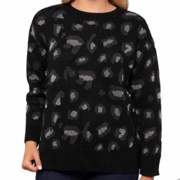 Kendall & Kylie | Animal Print Black Gray Sweater New With Tags NWT - Picture 1 of 11